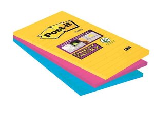 Lot de 3 bloc-notes adhésives Super Sticky Notes 101 x 152mm POST-IT