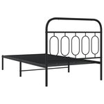 vidaXL Cadre de lit métal avec tête de lit noir 107x203 cm