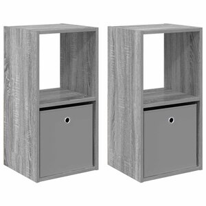 vidaXL Table de chevet 2 pc Gris Sonoma 35 x 32 x 68 5 cm