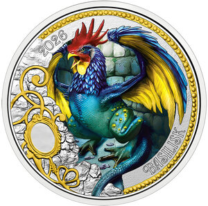 Monnaie BASILISK Mythical Creatures Metal 3€ Euro Austria 2026 (PRÉCOMMANDE)