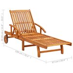 Vidaxl ensemble de 2 chaises longues avec table bois d'acacia massif