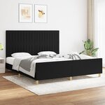vidaXL Cadre de lit avec tête de lit Noir 180 x 200 cm Tissu