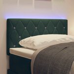 vidaXL Tête de Lit LED Argyle Vert foncé 80 cm Velours