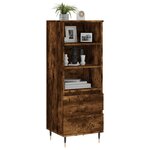 vidaXL Buffet haut Chêne fumé 40x36x110 cm Bois d'ingénierie