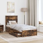 vidaXL Lit de Rangement Chêne fumé 75 x 190 cm Bois d'ingénierie
