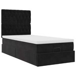 vidaXL Cadre de lit ottoman avec matelas noir 80x200 cm velours
