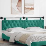 vidaXL Tête de lit suspendue Avec lumière LED Turquoise Velours