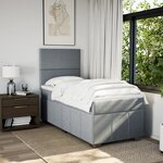 vidaXL Sommier à lattes de lit avec matelas Gris clair 100x200cm Tissu