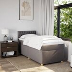 vidaXL Sommier à lattes de lit avec matelas Taupe 90x190 cm Tissu