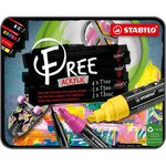 Boîte métal Kit de création de 11 marqueurs FREE acrylic pointes mixtes STABILO