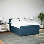 vidaXL Sommier à lattes de lit et matelas bleu 140x190 cm velours