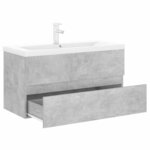 vidaXL Armoire d'évier et lavabo intégré gris béton bois d'ingénierie