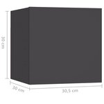 vidaXL Table de chevet Gris 30 5x30x30 cm Bois d'ingénierie