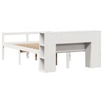 vidaXL Lit bibliothèque sans matelas blanc 160x200 cm bois pin massif