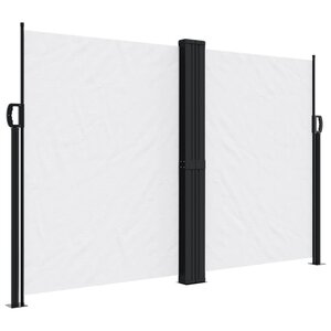 vidaXL Auvent latéral rétractable blanc 160x1200 cm