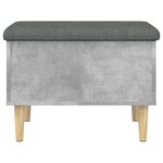 vidaXL Banc de rangement gris béton 62x42x46 cm bois d'ingénierie