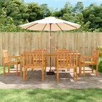 vidaXL Ensemble à manger de jardin 7 Pièces Bois d'acacia solide