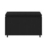 vidaXL Repose-pieds de jardin et coussins lot de 2 noir résine tressée