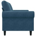 vidaXL Canapé à 2 places Bleu 140 cm Velours