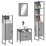 vidaXL Ensemble de meubles de salle de bain 4 Pièces Sonoma gris