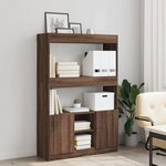 vidaXL Buffet haut chêne marron 92x33x140 cm bois d'ingénierie