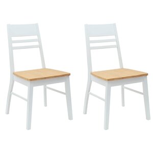 vidaXL Chaises de salle à manger 2 pc Bois de Caoutchouc Massif Blanc