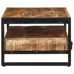 vidaXL Table basse 90x50x36 cm bois de manguier massif brut