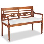 vidaXL Salon de jardin avec coussins 4 Pièces bois de teck solide