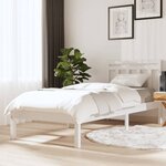vidaXL Cadre de lit Blanc Bois de pin massif 100x200 cm
