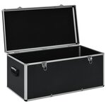 vidaXL Boîtes de rangement 3 Pièces Noir Aluminium