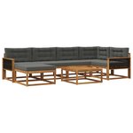 vidaXL Ensemble de canapés d'extérieur 7 Pièces Naturel et Anthracite