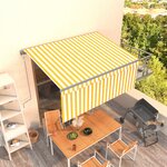 vidaXL Auvent rétractable automatique avec store 3 5x2 5 m Jaune blanc