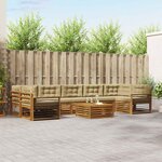 vidaXL Ensemble de canapés d'extérieur 8 Pièces Naturel et Beige