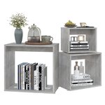 vidaXL Tables gigognes 3 Pièces Gris béton Aggloméré