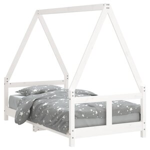 vidaXL Cadre de lit pour enfant blanc 80x160 cm bois de pin massif