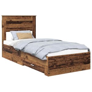 vidaXL Cadre de lit Bois ancien 100 x 200 cm Bois d'ingénierie