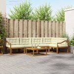 vidaXL Ensemble de canapés d'extérieur 6 Pièces Naturel et Crème