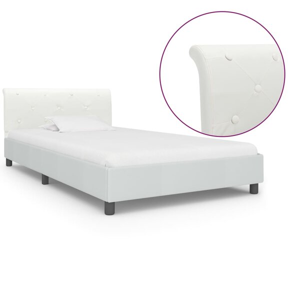 vidaXL Cadre de lit Blanc Similicuir 100 x 200 cm