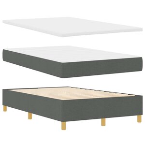 vidaXL Lit Box Spring avec Matelas & Banc Gris Foncé 120x190 cm Tissu