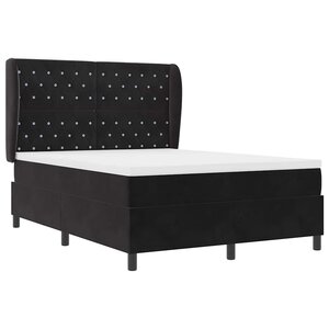 vidaXL Lit à ressorts avec matelas Noir 140 x 190 cm Velours