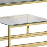 vidaXL Table console doré acier inoxydable et verre trempé