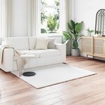 vidaXL Tapis en Fourrure Synthétique de Lapin Olite Blanc 120 x 120 cm