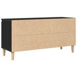 Meuble TV vidaXL avec pieds en bois Noir Chêne 102x35x50 cm