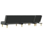vidaXL Canapé-lit en forme de L gris foncé 255x140x70 cm tissu