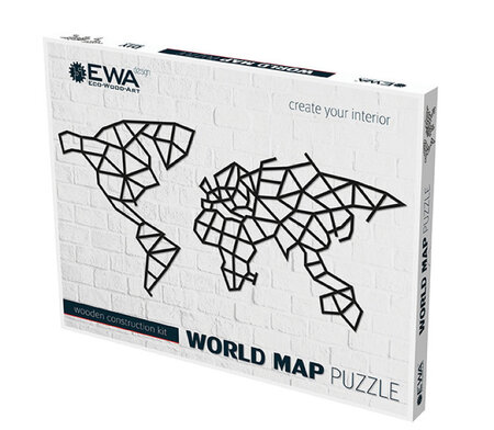 Puzzle déco minimaliste Map Monde