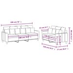 vidaXL Ensemble de canapés 2 Pièces avec coussins Gris clair Tissu