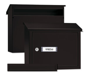 Pack Bouche d'entrée + Boîte aux lettre en acier  V4084  Fente 32 5 x 3 cm  Noir