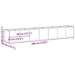 vidaXL Jardinière vert olive 280x40x40 cm acier laminé à froid