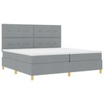 vidaXL lit box spring avec matelas et lumière LED gris clair 200x200 cm en tissu