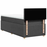 vidaXL Sommier à lattes de lit avec matelas Gris foncé 90x200 cm Tissu